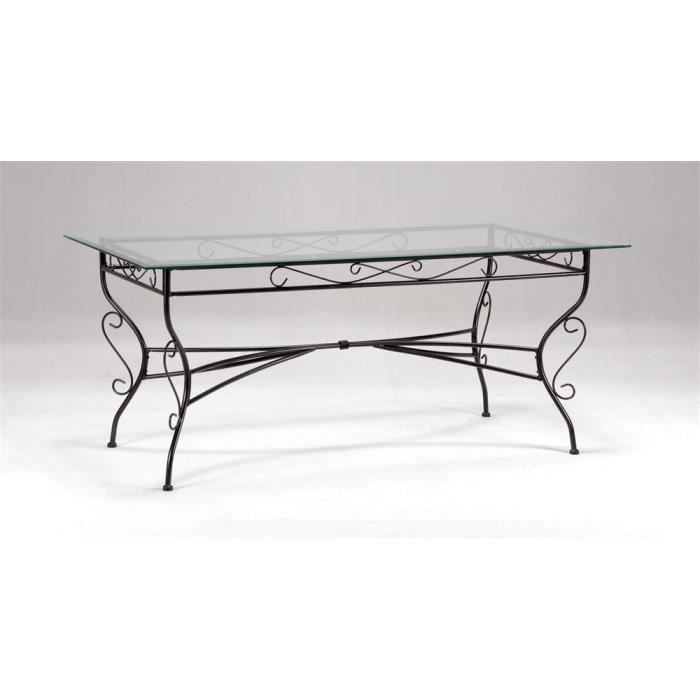 Table rectangulaire Ibiza Métal Verre
