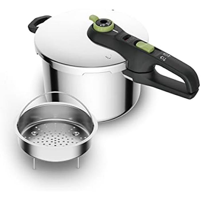 TEFAL Secure 5 Trendy — Autocuiseur 6 L en acier inoxydable compatible induction