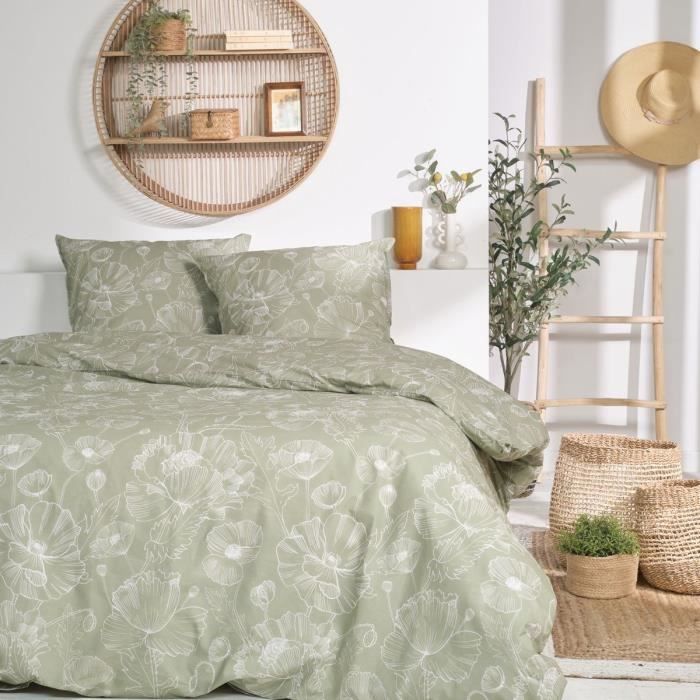 PARURE DE LIT TODAY - HOUSSE DE COUETTE 240X260 + 2 TAIES D OREILLER 63X63 - 100% COTON 57 fils - SU