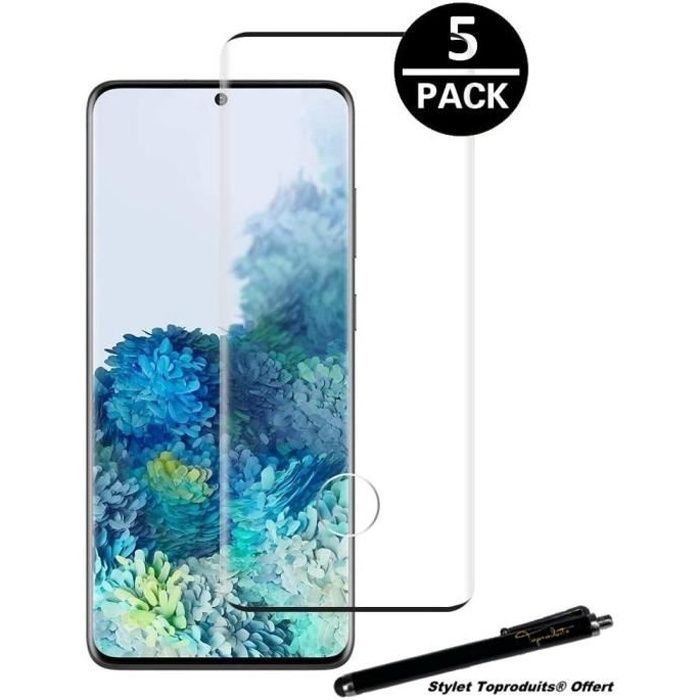 [5pack] Verre trempé pour Samsung Galaxy S21 Ultra film de protection en couverture complète 3D avec Stylet Toproduits®