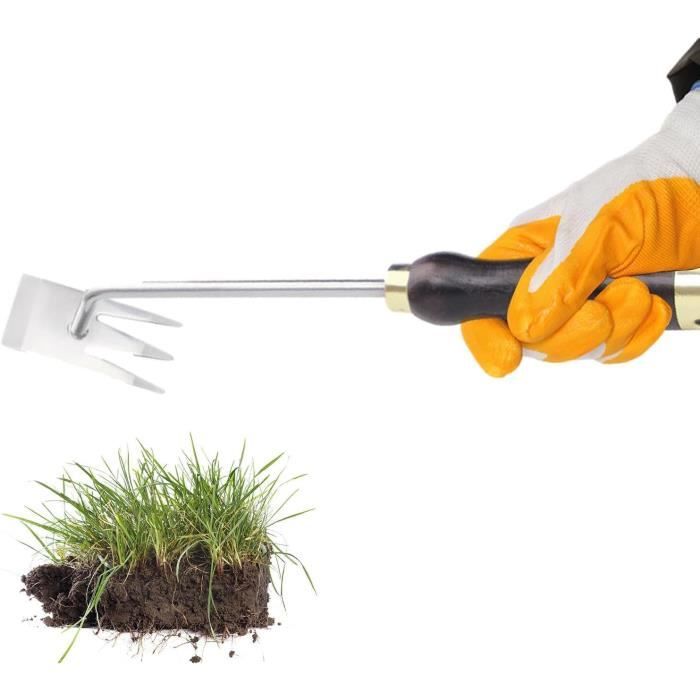 Râteau Désherbeur Manuel En Acier - 5/6/7/8 Dents Au Choix - Poignée Ergonomique - Pour Jardin Et Potager