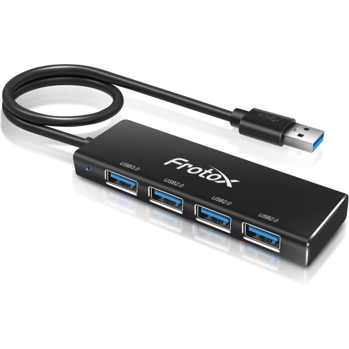 Hub USB C, 4 Ports Adaptateur USB C Avec 1 USB 3.0 5Gbps Et 3 USB 2.0