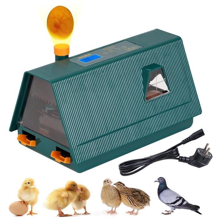 Couveuse Automatique 16 œufs - Retournement Auto, Contrôle Température/humidité, Pour Poules, Cailles, Canards