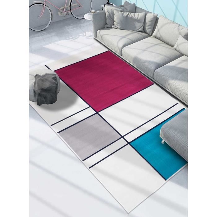 Tapis Contemporain Ambiance Seventies Af Licar 80 X 150 Cm Gris Cdiscount Maison