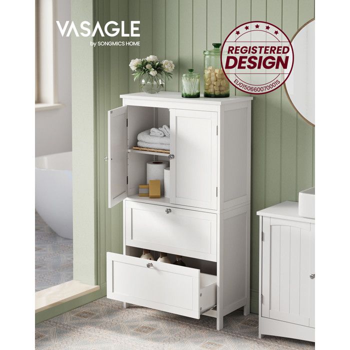 Armoire de Salle de Bain avec 2 Portes et 2 Tiroirs VASAGLE