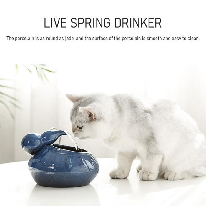 VGEBY Fontaine d'eau pour chat Fontaine à eau pour chat fontaine à boire automatique en céramique pour animaux de animalerie kit