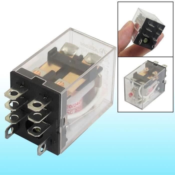 Lot De 3 Relais électromagnétiques 12V DC 5A - 8 Broches DPDT, Pour Rail DIN 35 Mm - 10