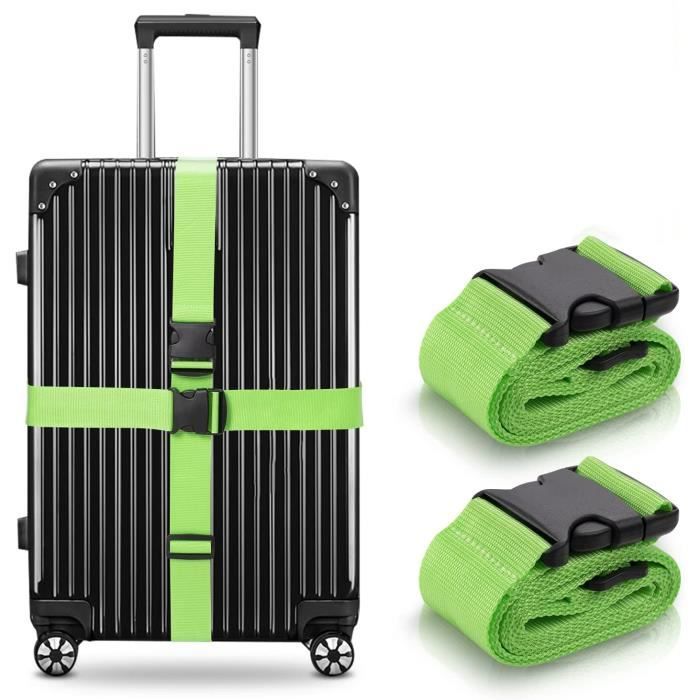 2 Pcs Sangle Valise Voyage Réglables Avec Boucle Sangle Valise Voyage, Sangle Bagage Convient pour Les Voyages en Famille