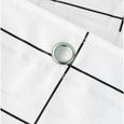 1Pc Rideau de douche Etanche Anti-Moisissure 180x180cm avec Anneaux Crochets (Blanc)-1