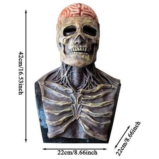 PRETYZOOM Masque Horrifique Effrayant Pour Halloween, Cosplay, Sourcils Blancs