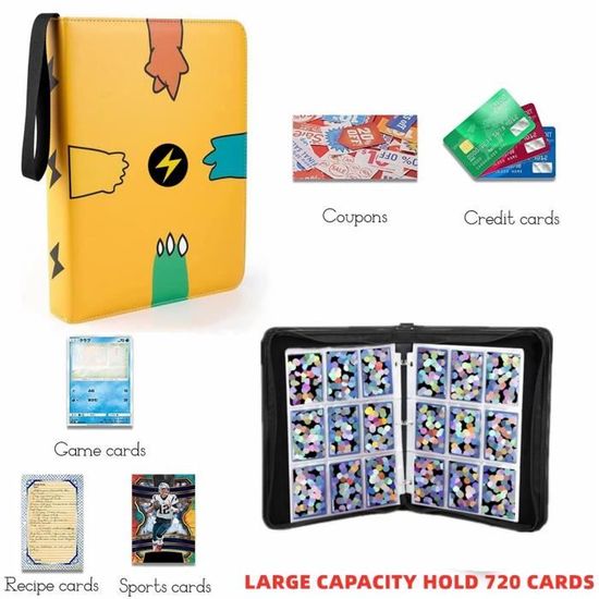 Cahier classeur range carte (brillant) pour carte Pokemon ou autre / 432  places Max / porte carte collection. - Cdiscount Jeux - Jouets