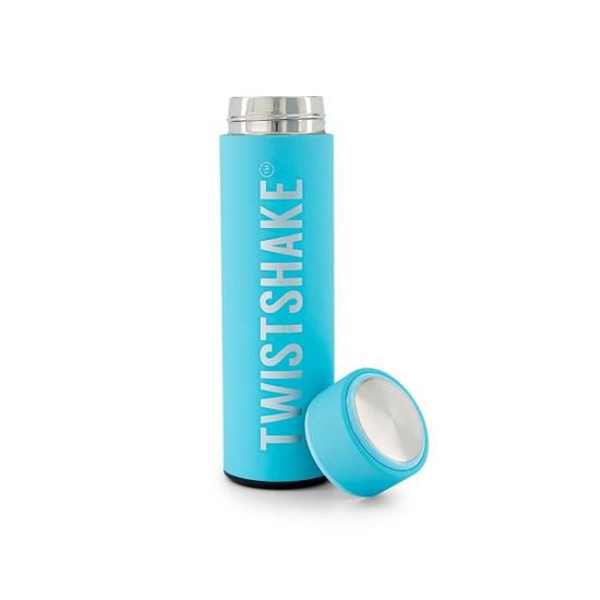 Twistshake Bouteille isotherme 420 ml Acier inoxydable Préparation Biberon bébé Pastel Light Blue Bleu 