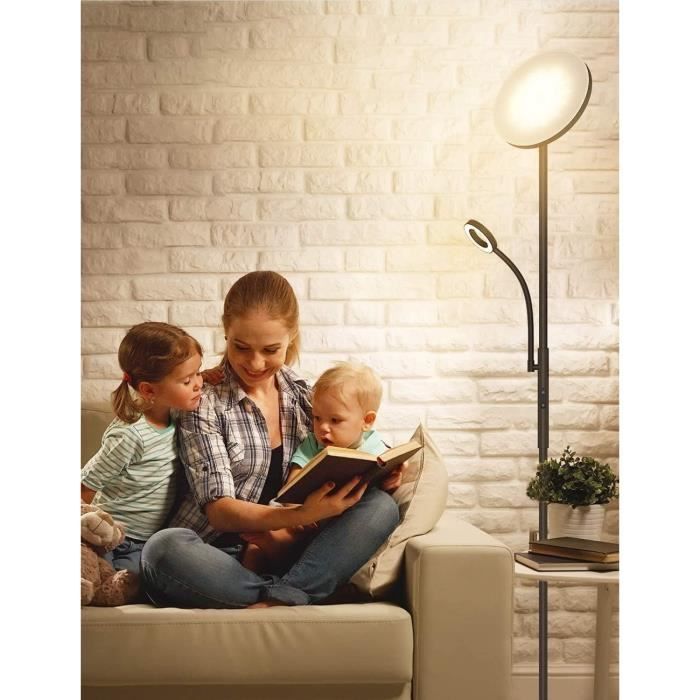 Lampadaire sur Pied Salon, Lampadaire LED 30W Dimmable avec