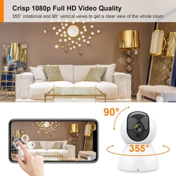 Caméra surveillance intérieur ieGeek 2K WiFi dual-band 2.4/5GHz lot de 2