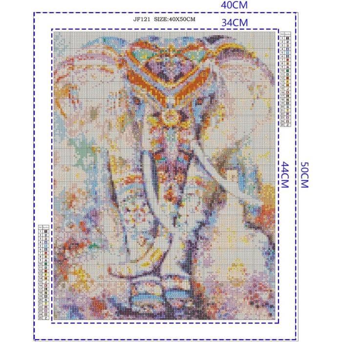 Kit Diamond Painting Éléphant 5D - DIY 30x40cm | Loisir Créatif Adulte | Décoration Murale Brillante