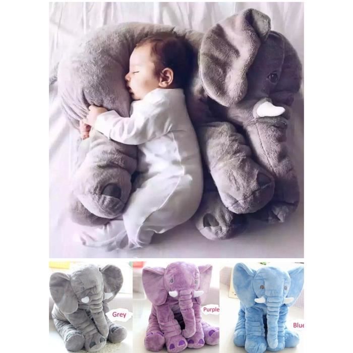 VIOLET 60 cm Peluche Elephant Oreiller Jouet Animaux Pour Bebe Decoration de Maison Cdiscount Jeux Jouets