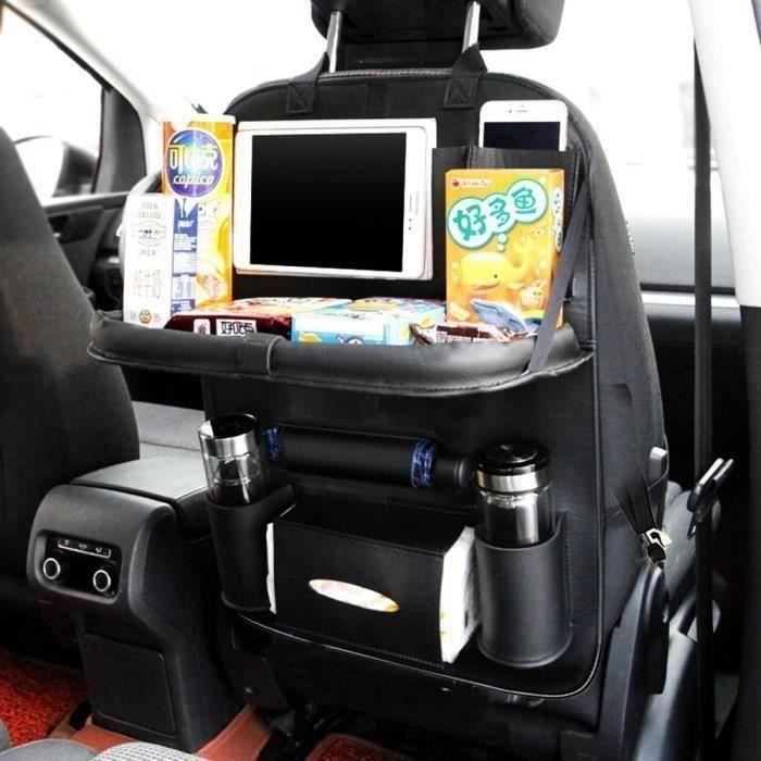 INFIVITA Protecteur Siège Arrière Voiture - Organiseur Enfant Avec 3 Poches Et Tapis Protection Voyages