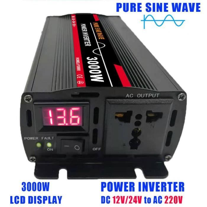 Onduleur Voiture 12V/24V Vers 220V | 3000W-6000W | Sinusoïdale Pure 50Hz | Prise EU + USB | Protections Multiples