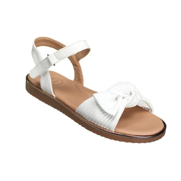 Sandales Fille Leader Mode 998 34 Blanc Enfant Blanc