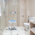 HENGMEI Tabouret de douche pivotant à 360° + poignée de baignoire / poignée d'appui à ventouses pour douche et bain-2
