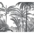 Papier peint jungle cocotier noir et blanc-2