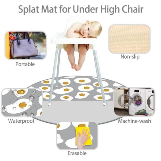 Tapis de chaise haute imperméable pour bébé, protection antidérapante pour  manger, coussin de chaise Abilityshop - Cdiscount Puériculture & Eveil bébé
