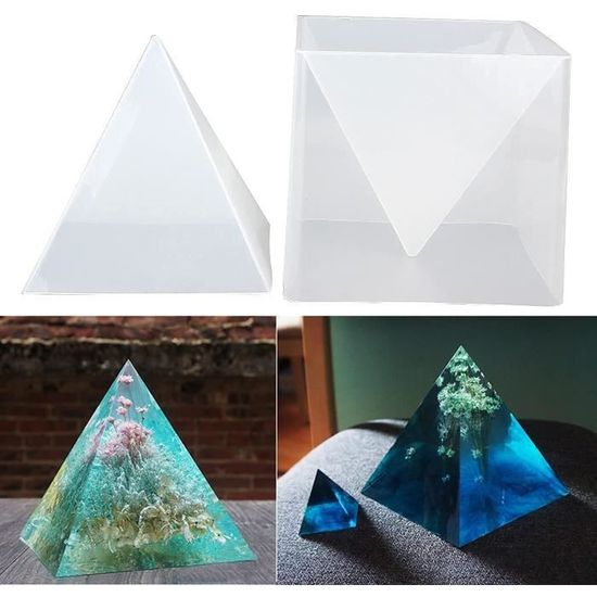 DIYBravo 3 Moules en Résine Époxy de Pyramide Cône Moules en Silicone Résine de Pyramide pour Porte-bague Art Porte de Bijoux
