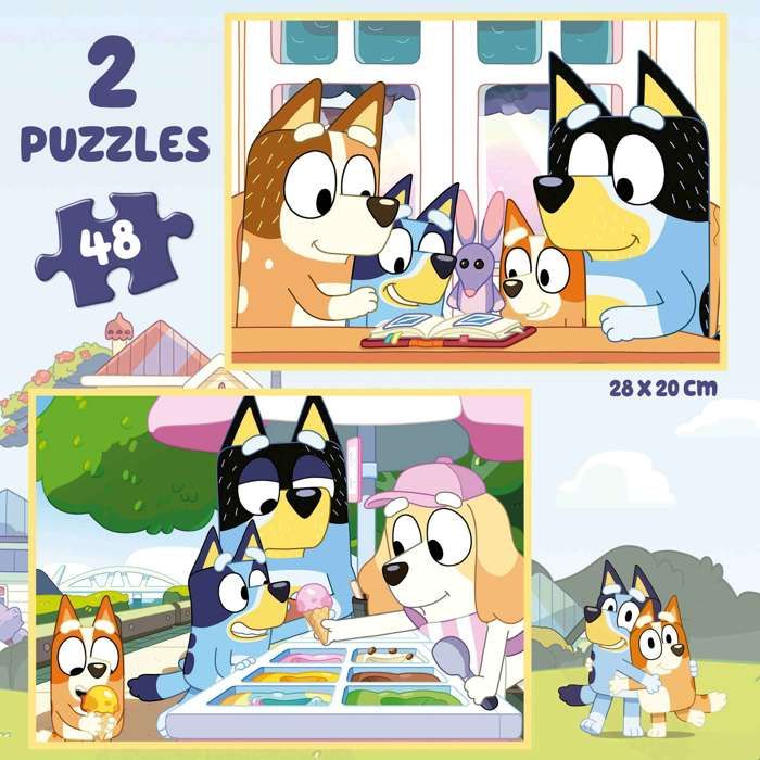 Puzzle - EDUCA - Bluey Valise 2 Puzzles - 48 pièces - 28x20 cm - Pour ...