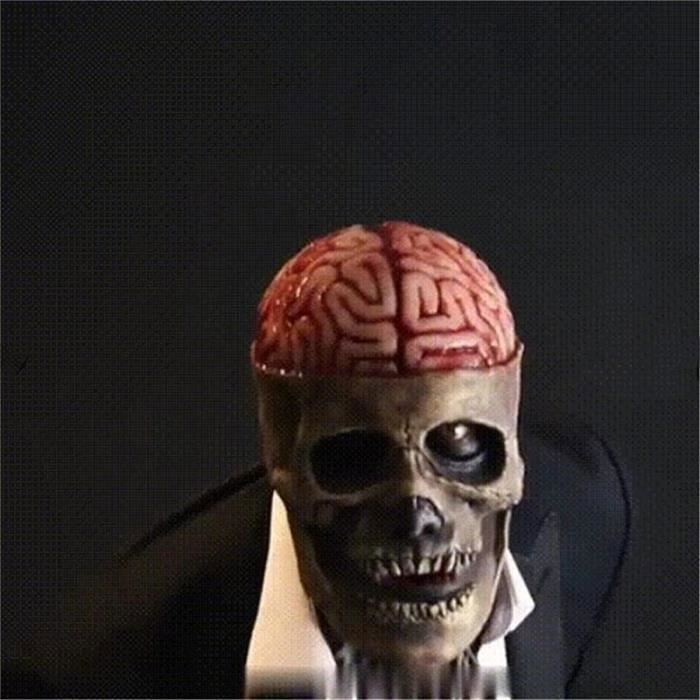 Masque Horreur Crâne Effrayant Blanc - Masque Intégral Halloween - Cosplay, Escape Game, Fêtes - Taille Adulte