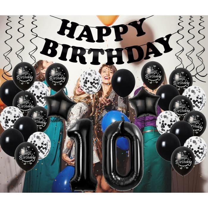 10 ballons - Noir - Happy Family