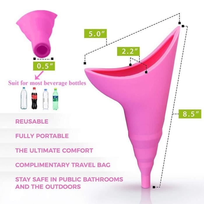 YADOBIG 30 Pièces Urinoir Femme Portable, Imperméable Pisse Debout, Pipi Debout Jetables En Papier, Adaptés Aux Femmes Enceintes, Aux Patients, Aux Camping, Violets, Anti-Fuite