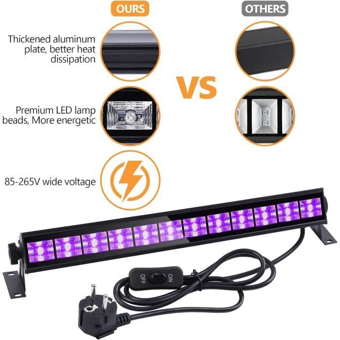 Projecteur UV 300W 216 LED - Lumière Noire 395nm, IP66, Pour DJ, Fête, Décoration Fluo