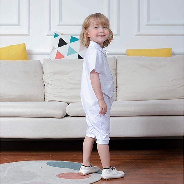 Vêtement Bebe Garçon Baptême Ensemble Enfant Printemps et été Tenue Fete  Ceremonie Chemises Haut et shorts Blanc 3 à 18 Mois Blanc - Cdiscount  Prêt-à-Porter