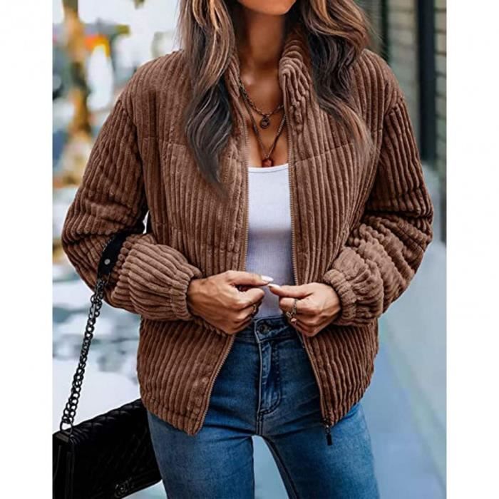 Veste velours best sale marron femme