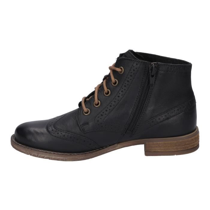 Bottines Femme JOSEF SEIBEL Sienna 74 Cuir Lacets Noir Noir Cdiscount Chaussures