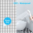 1Pc Rideau de douche Etanche Anti-Moisissure 180x180cm avec Anneaux Crochets (Blanc)-3