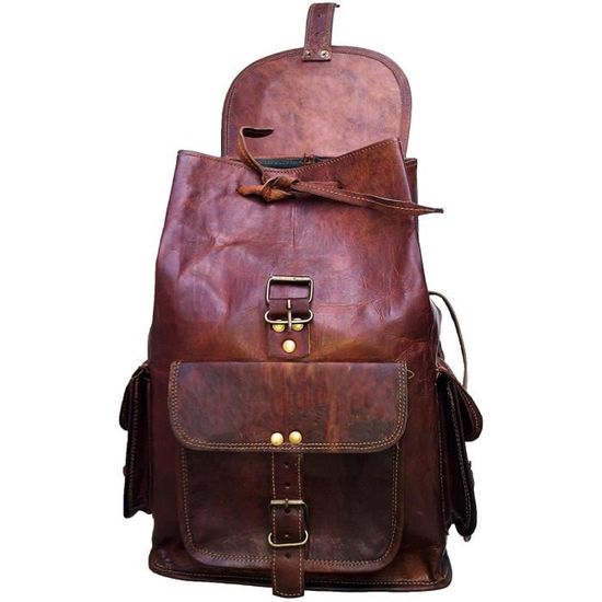 Jaald 53 Cm Sac A Dos D Epauleen Cuir Pour Ordinateur Impermeabe Rucksack Daypack Voyage Cabine Leather Backpack Laptop Rucksack Marron Marron Achat Vente Sac A Dos 2008484487988 Cdiscount
