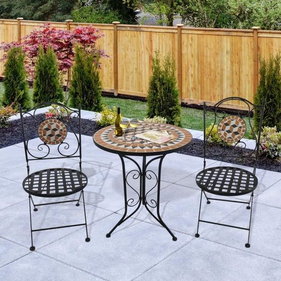 Parure Ensemble de jardin fer mobilier de jardin jardin Gris Antique Style Garden Furniture