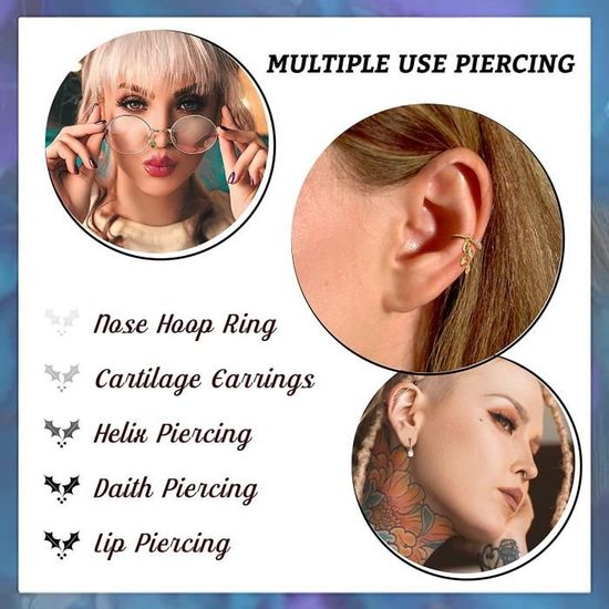 Morfetto 12PCS 16G Anneaux De Septum Pour Femmes Hommes Acier