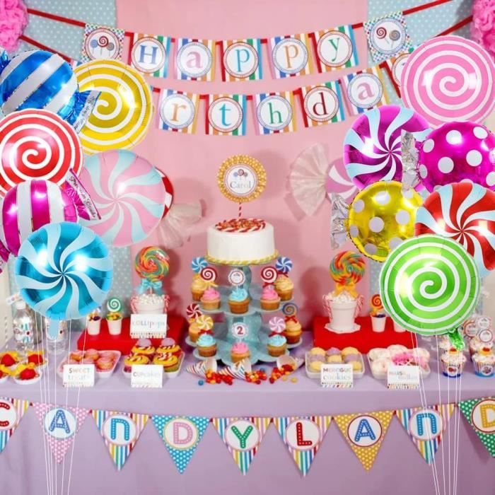 Ballons De Bonbons, 12 Pièces Ballons En Aluminium Bonbons, Ballons  Lollipop, Candy Foil Balloons, Décorations De Fête De Suc[H3220]