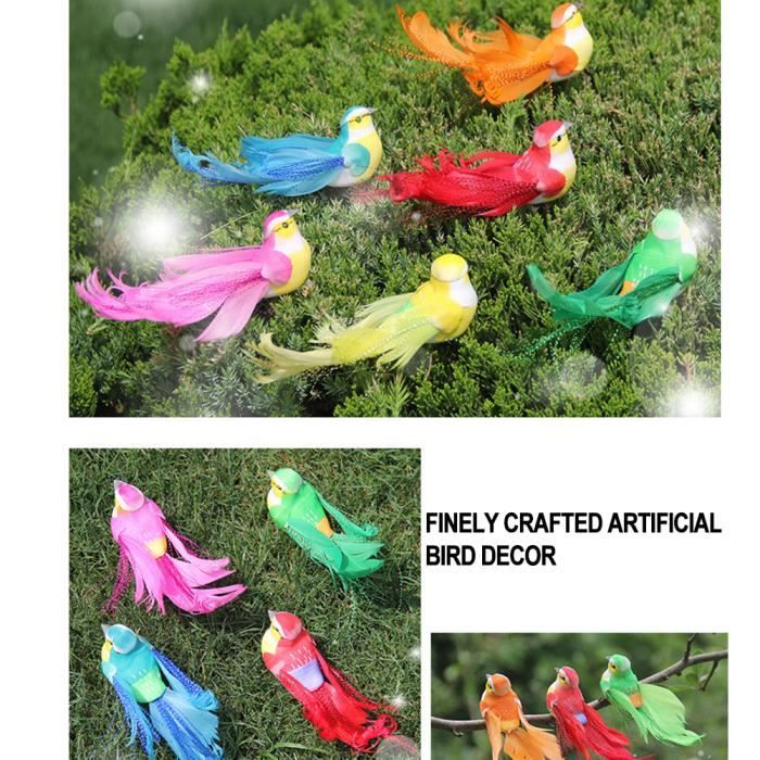 Lot De 12 Oiseaux Décoratifs Artificiels - Modèles Colibris Réalistes En Mousse - Décoration Intérieur, Jardin, Bureau - DIY Et Cadeau