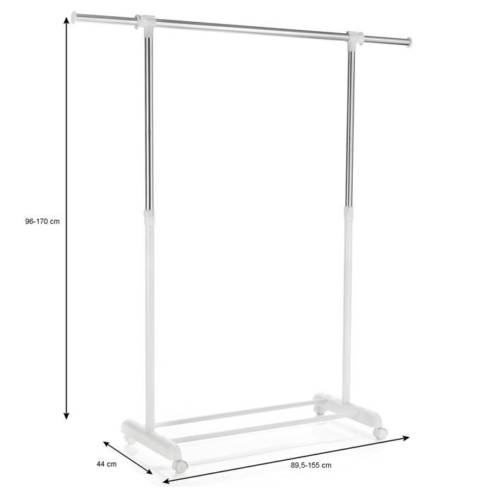 GJAGXQ Blanc Portant À Vêtements En Métal, Portant Vetement Solide Tringle À Vêtements Avec étagère De Rangement Inférieure Tringle À Vêtements Robuste, Tringles À Vêtements For Chambre À Coucher