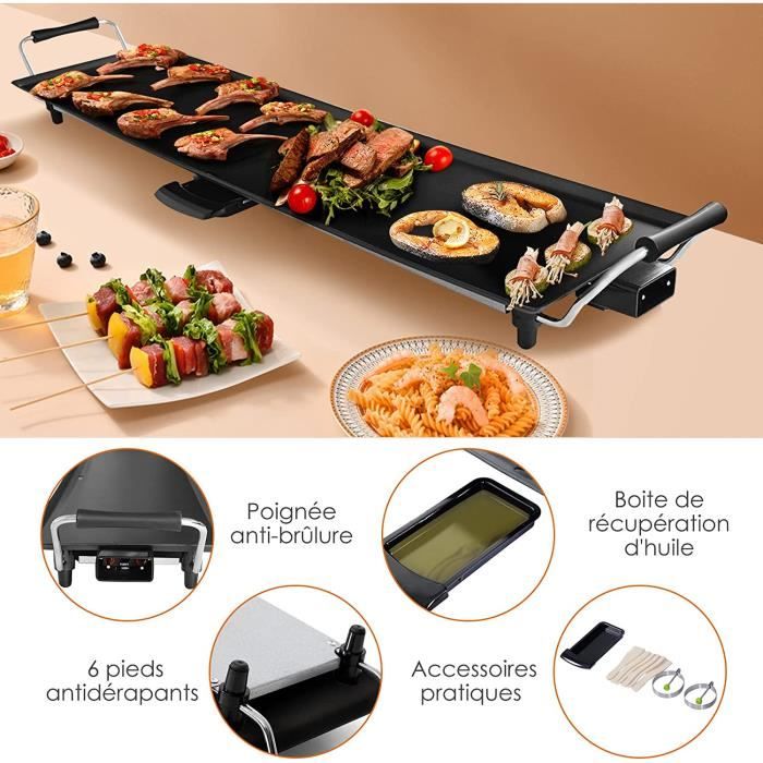 RELAX4LIFE Plancha électrique Antiadhésif 1800W 90x23CM pour 68 — free download