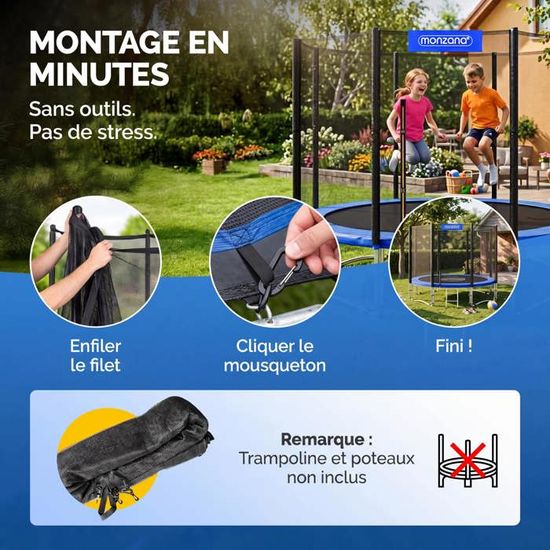 Lot de 8 capuchons de protection pour poteaux de trampoline, durables