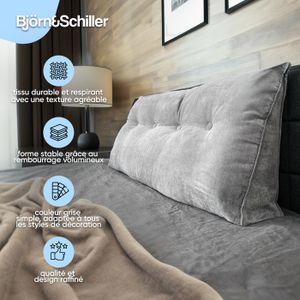 Bettkissen Rückenlehne Oreiller De Lecture Coussin Lombaire Avec Accoudoirs - Support Dos Pour Lit Canape Noir Bed Rest