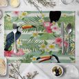 Set de table,Toucan tapis de Table imprimé avec motifs d'animaux d'oiseaux, napperon de cuisine, décoration de réception - Type 15-0