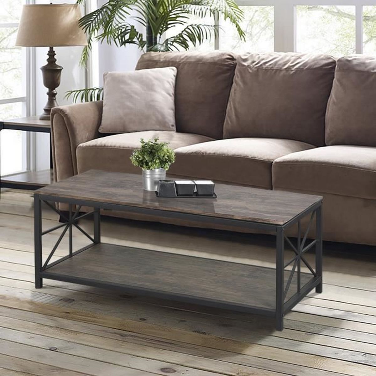 Table Basse Noyer Et Noir Achat Vente Pas Cher