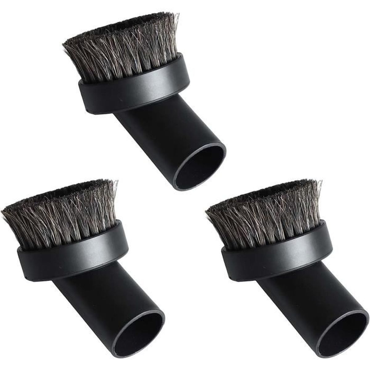 2 Pièces Brosse Épousseter Ronde Crin Cheval - Buse Aspirateur 32mm