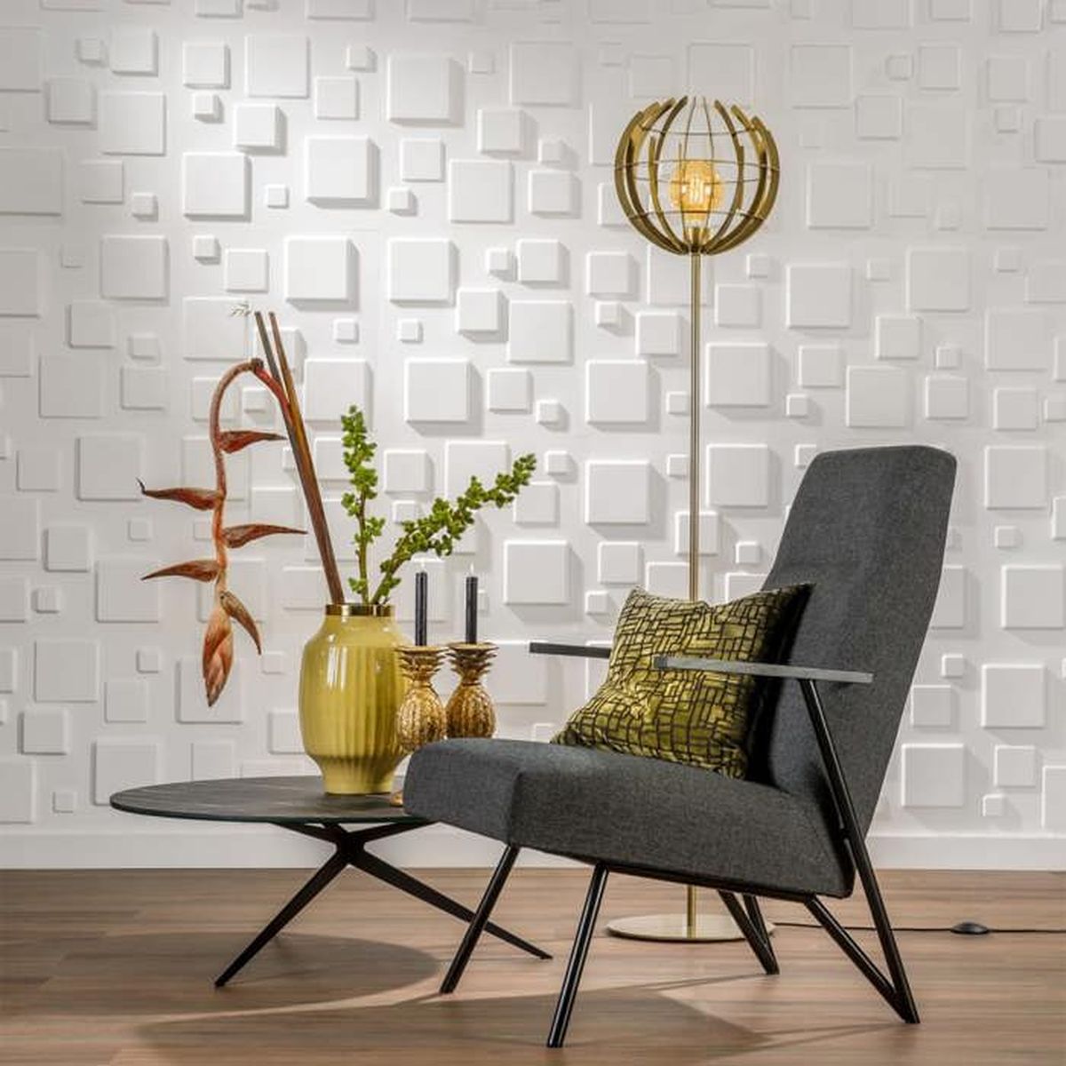 Panneau Mural 3d Wallart Squares 3m2 Achat Vente Objet
