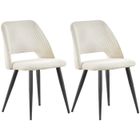 WAFTING Lot de 2 Chaise de Salle à Manger en Velours,Chaise Rembourrée avec Pieds Indépendants,Beige